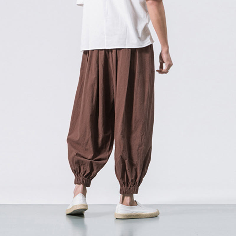 Buddha Stones Casual Sports Men's Solid Color Cotton Drawstring Pants With Pockets - image 34