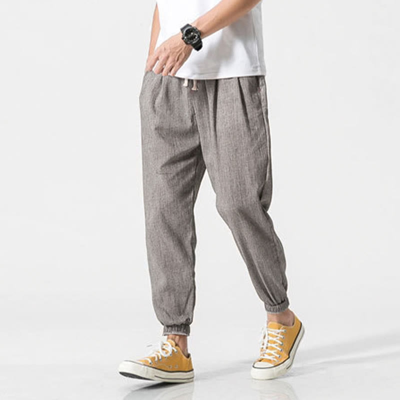 Buddha Stones Simple Drawstring Design Men's Pants With Pockets - image 7