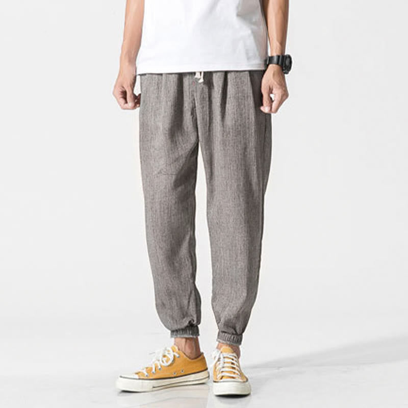 Buddha Stones Simple Drawstring Design Men's Pants With Pockets - image 4