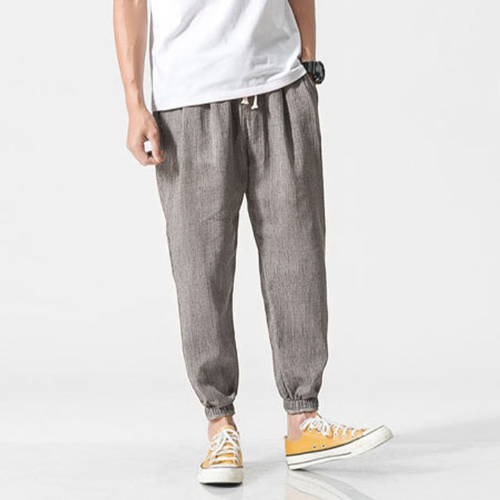 Buddha Stones Simple Drawstring Design Men's Pants With Pockets - image 8