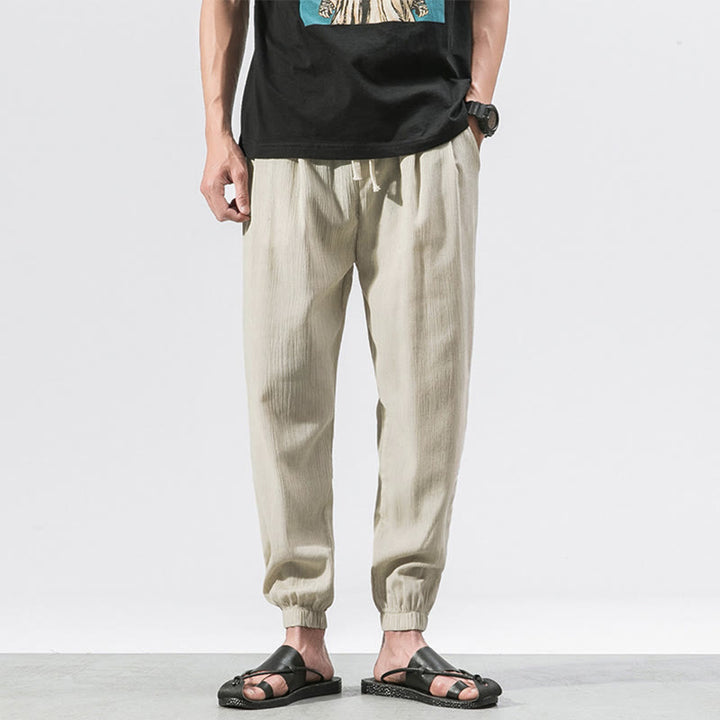 Buddha Stones Simple Drawstring Design Men's Pants With Pockets - Beige - US/UK/AU46，EU56 (5XL) - image 14