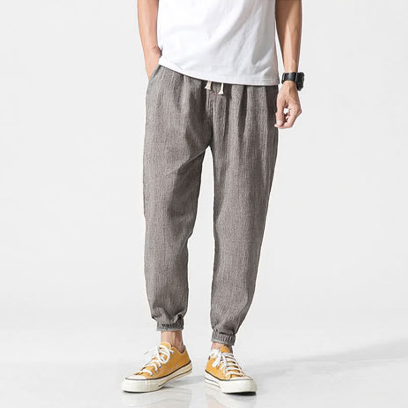 Buddha Stones Simple Drawstring Design Men's Pants With Pockets - image 12