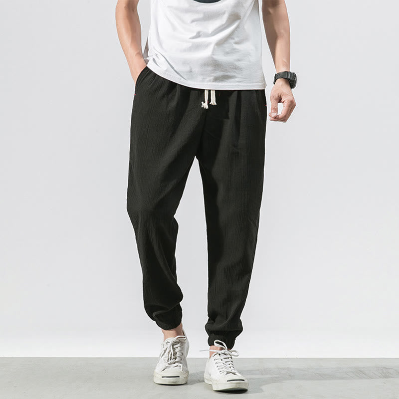 Buddha Stones Simple Drawstring Design Men's Pants With Pockets - Black - US/UK/AU46，EU56 (5XL) - image 13