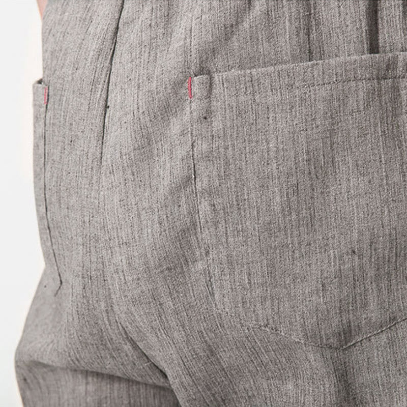 Buddha Stones Simple Drawstring Design Men's Pants With Pockets - image 11