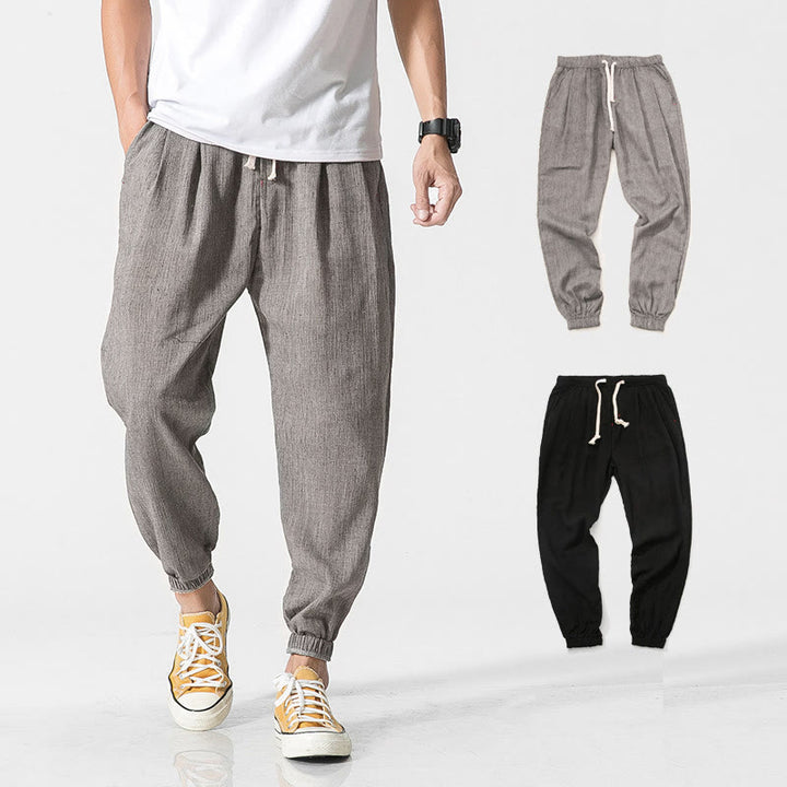 Buddha Stones Simple Drawstring Design Men's Pants With Pockets - Gray - US/UK/AU46，EU56 (5XL) - image 0