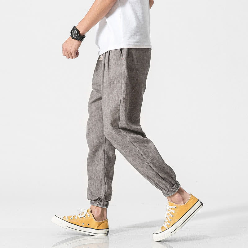 Buddha Stones Simple Drawstring Design Men's Pants With Pockets - image 9