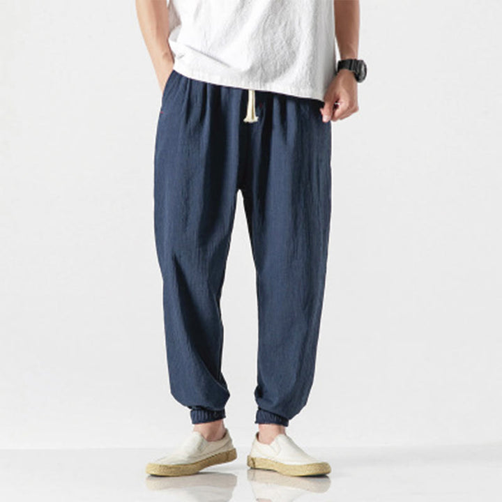 Buddha Stones Simple Drawstring Design Men's Pants With Pockets - Navy Blue - US/UK/AU46，EU56 (5XL) - image 14