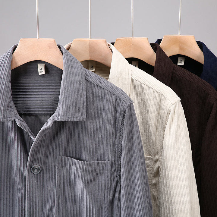 Buddha Stones Fall Lapel Design Long Sleeve Button Men's Jacket With Pockets - image 12