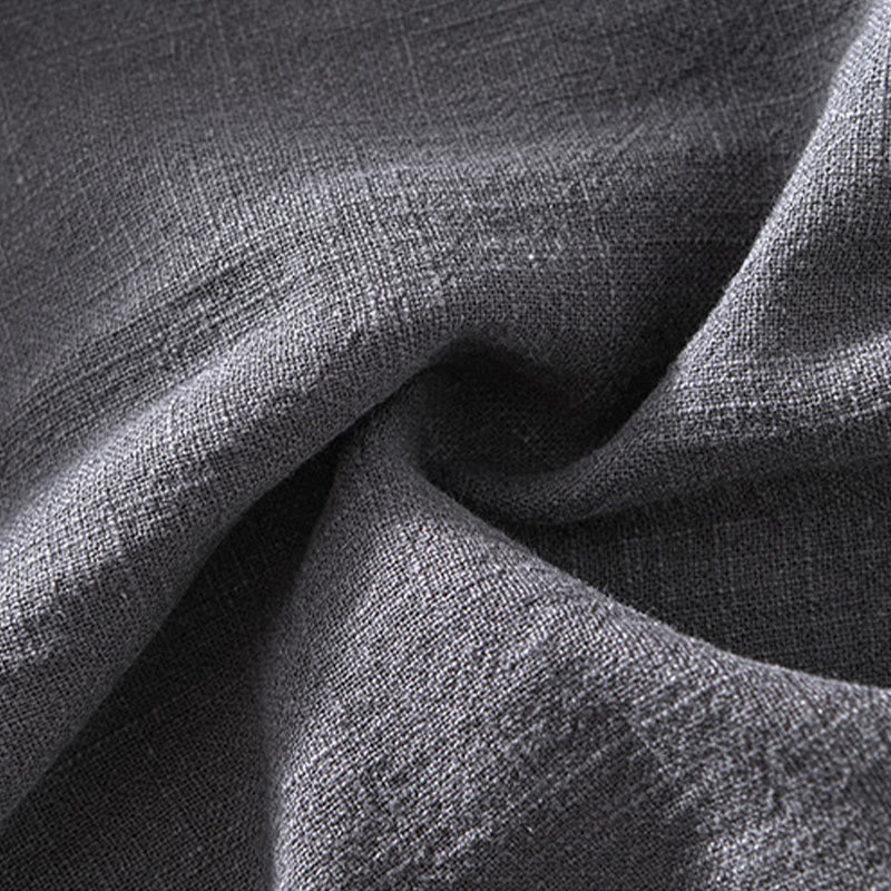 Buddha Stones Commute Plain Simple Buttons Design Men's Long Sleeve Ramie Linen Jacket With Pockets - image 15