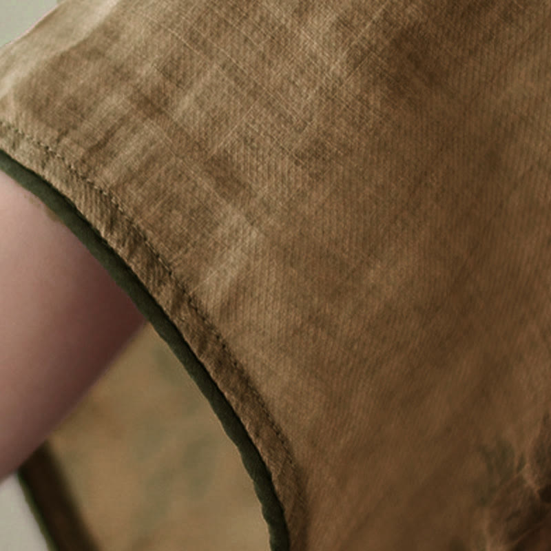 Buddha Stones Purple Flower Print Frog-Button Design Shirt - image 4