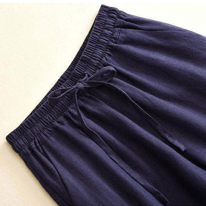 Buddha Stones Casual High Waist Lace-up Wide Leg Pants With Pockets - image 21