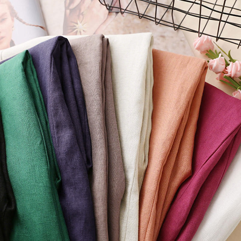 Buddha Stones Casual Cotton Linen High Waist Lace-up Wide Leg Pants With Pockets - image 2
