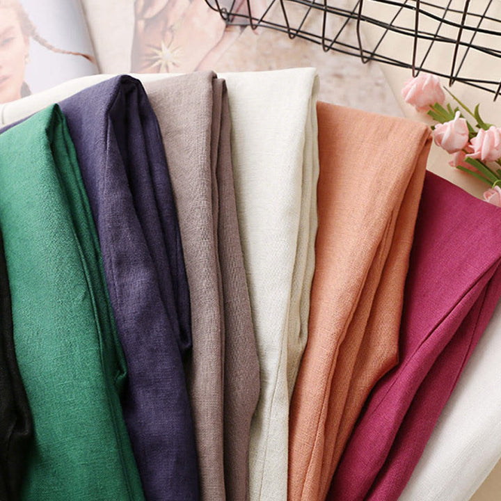 Buddha Stones Casual Cotton Linen High Waist Lace-up Wide Leg Pants With Pockets - image 2
