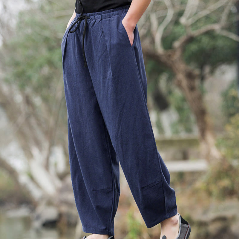 Buddha Stones Plain Casual Bloomer Men's Pants With Pockets - image 6