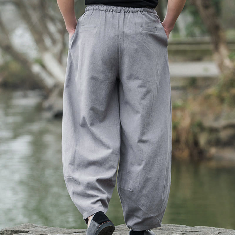 Buddha Stones Plain Casual Bloomer Men's Pants With Pockets - image 13