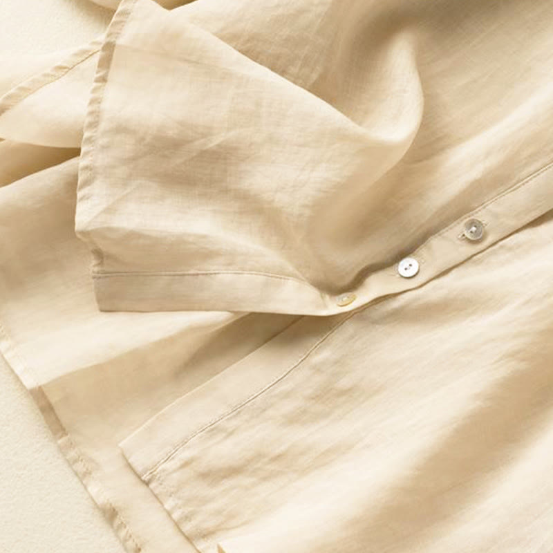 Buddha Stones Vintage Button Three Quarter Puff Sleeve V-Neck Women's Shirt - image 10