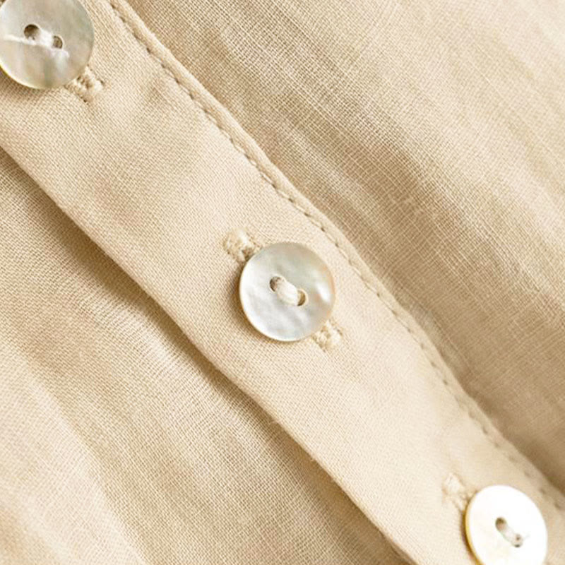 Buddha Stones Vintage Button Three Quarter Puff Sleeve V-Neck Women's Shirt - image 12