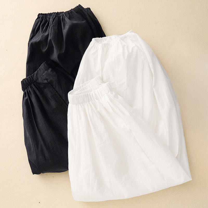 Buddha Stones Casual Simple Design Women's Cotton Harem Pants With Pockets - image 13