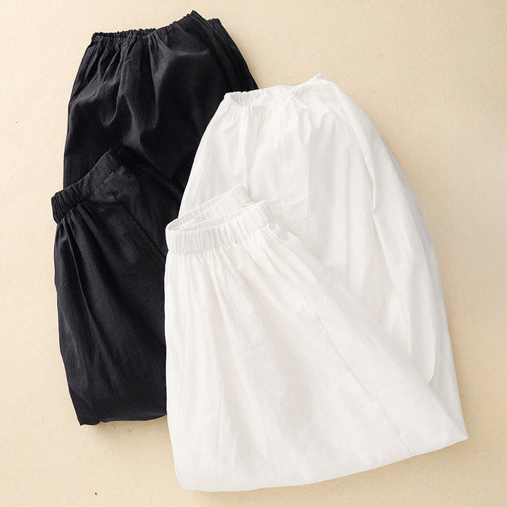 Buddha Stones Casual Simple Design Women's Cotton Harem Pants With Pockets - image 13