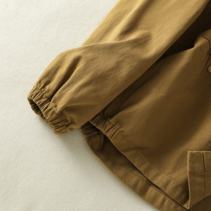 Buddha Stones Plain Button Design Stand Collar Women's Cotton Jacket - image 29