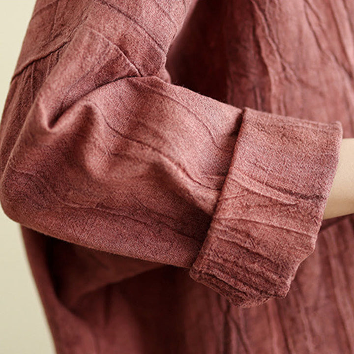 Buddha Stones Plain Long Sleeve Women's Cotton Linen Jacket With Pockets - image 16