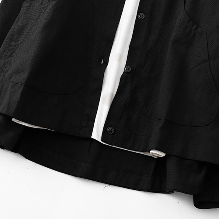 Buddha Stones Solid Color Long Sleeve Women's Cotton Jacket With Pockets - image 14