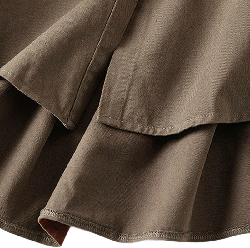 Buddha Stones Fall Irregular Design Long Sleeve Women's Cotton Linen Lapel Jacket With Pockets - image 17