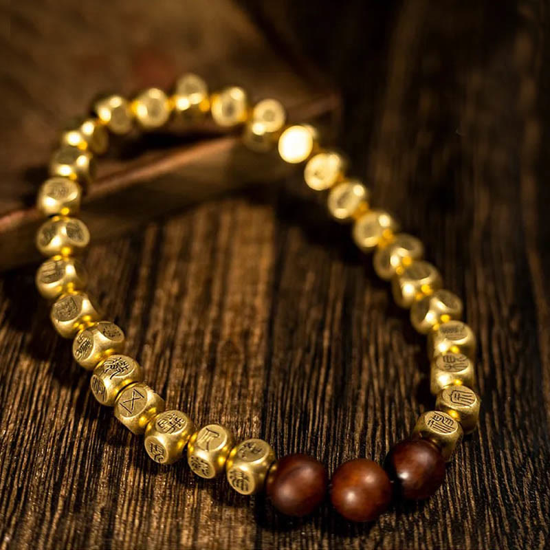 Buddha Stones Copper Brass Lightning Struck Jujube Wood Beads Wealth Bracelet - image 7