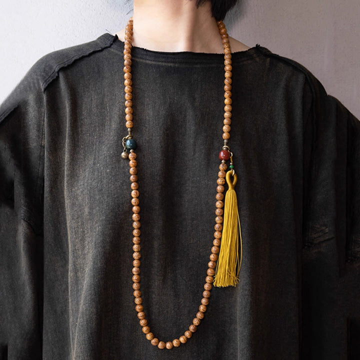 108 Mala Beads Bodhi Seed Wisdom Peace Tassel Bracelet - image 5