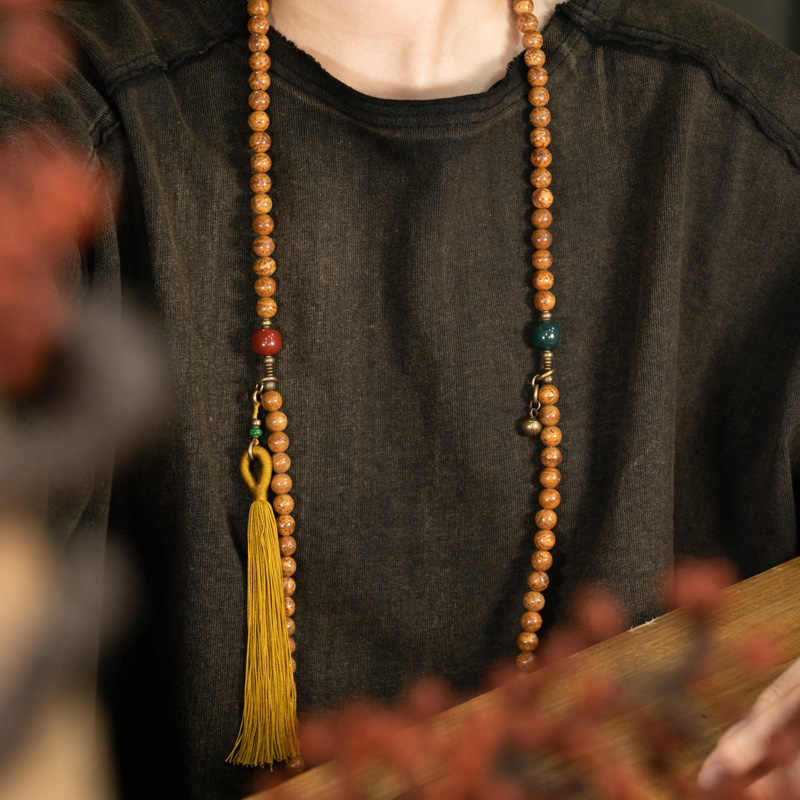 108 Mala Beads Bodhi Seed Wisdom Peace Tassel Bracelet - image 6