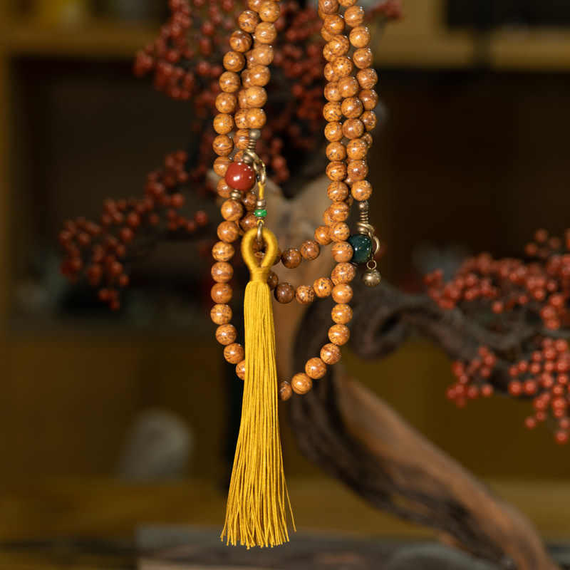 108 Mala Beads Bodhi Seed Wisdom Peace Tassel Bracelet - image 10