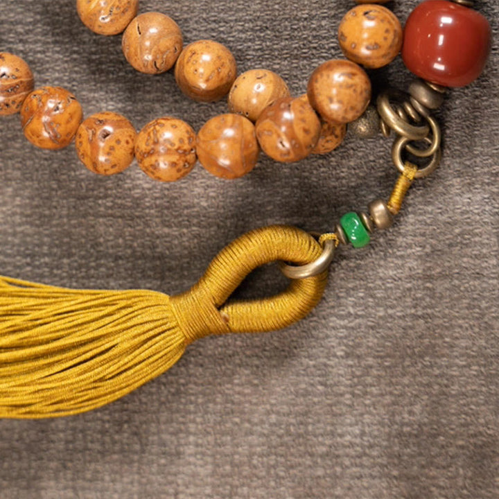 108 Mala Beads Bodhi Seed Wisdom Peace Tassel Bracelet - image 9