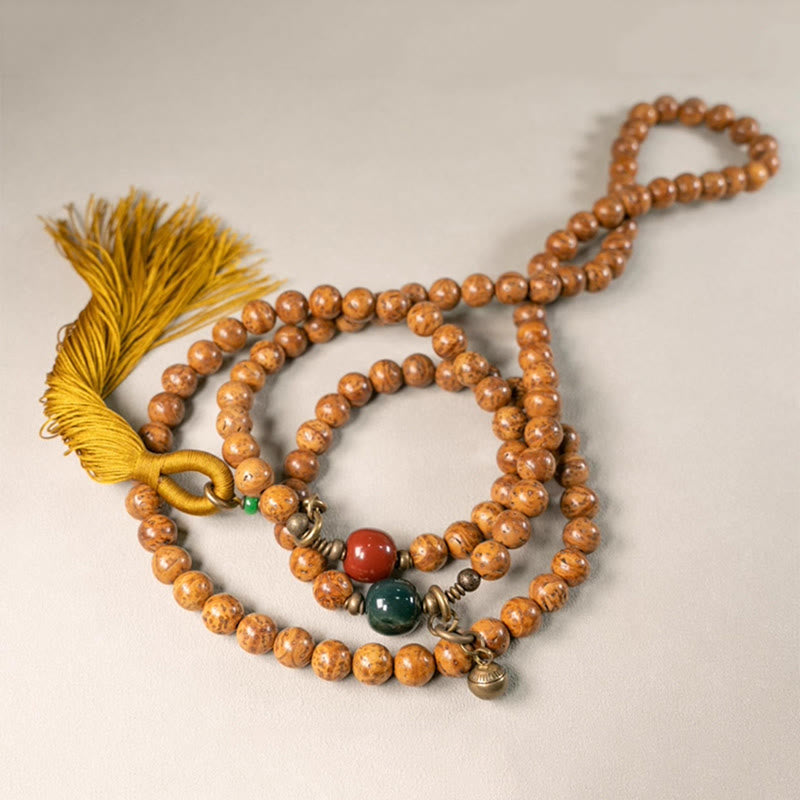 108 Mala Beads Bodhi Seed Wisdom Peace Tassel Bracelet - image 7
