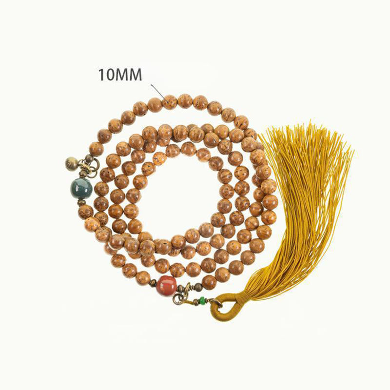 108 Mala Beads Bodhi Seed Wisdom Peace Tassel Bracelet - image 11