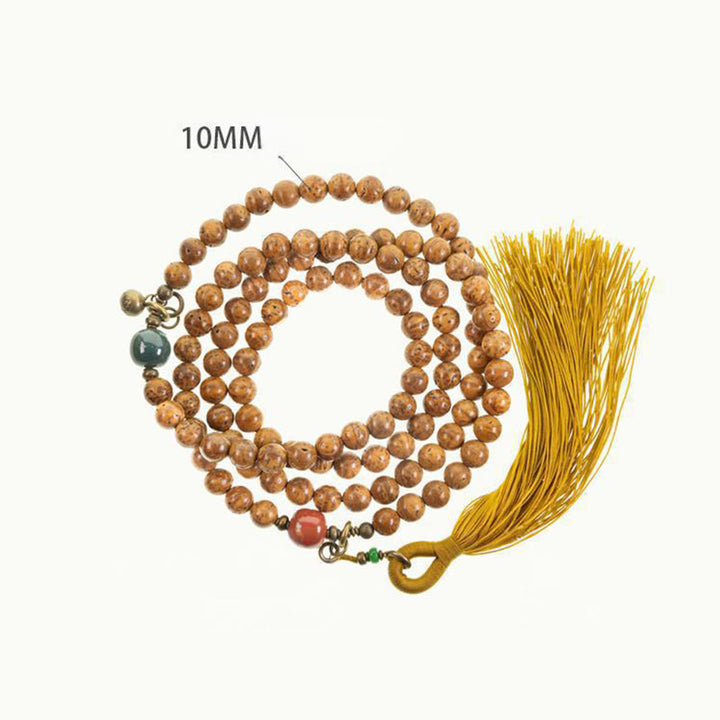 108 Mala Beads Bodhi Seed Wisdom Peace Tassel Bracelet - image 11