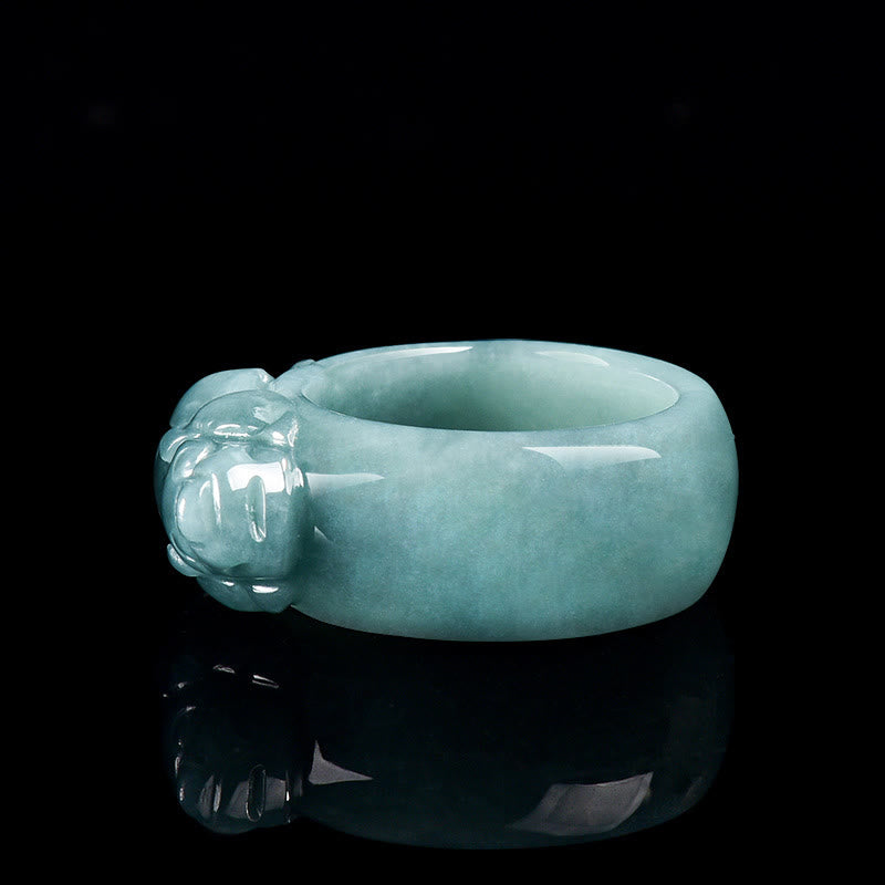 Buddha Stones Fengshui Wealth Prosperity Jade PiXiu Luck Ring - image 2