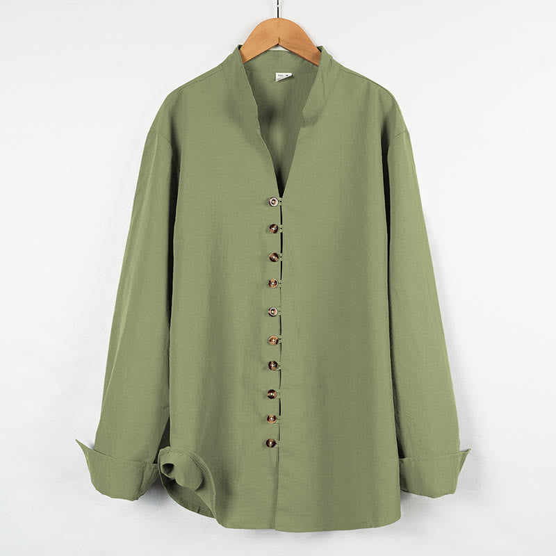 Buddha Stones Solid Color Buttons Fall Long Sleeve Men's Shirt - DarkSeaGreen - US/UK/AU46，EU56 (3XL) - image 19