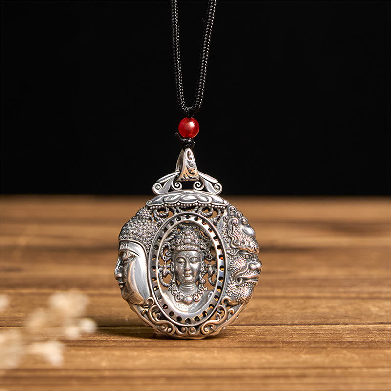 Buddha Stones Copper Buddha Devil Pattern Serenity Pendant Necklace - image 8