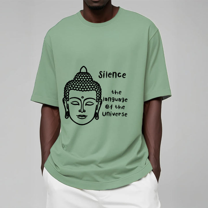 Buddha Stones Casual Meditating Buddha Head Pattern Cotton Tee T-shirt - image 16