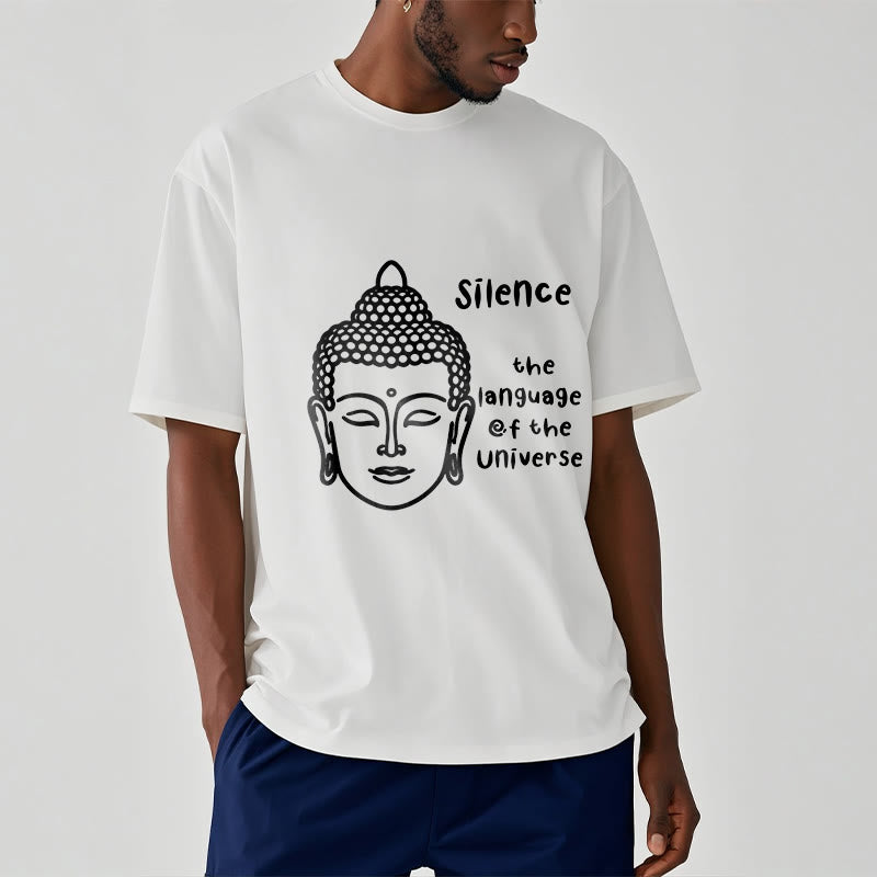 Buddha Stones Casual Meditating Buddha Head Pattern Cotton Tee T-shirt - image 7