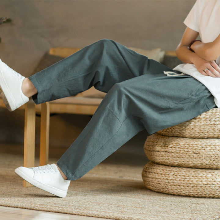 Buddha Stones Summer Men's Cotton Pants With Pockets - image 7