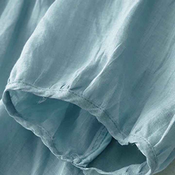 Buddha Stones Casual Plain Loose Women's V-Neck Design Half Sleeve Shirt - image 25