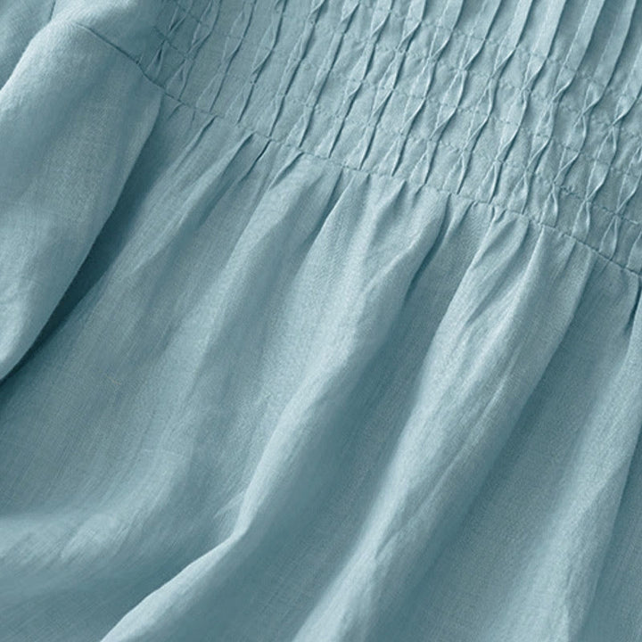 Buddha Stones Casual Plain Loose Women's V-Neck Design Half Sleeve Shirt - image 28