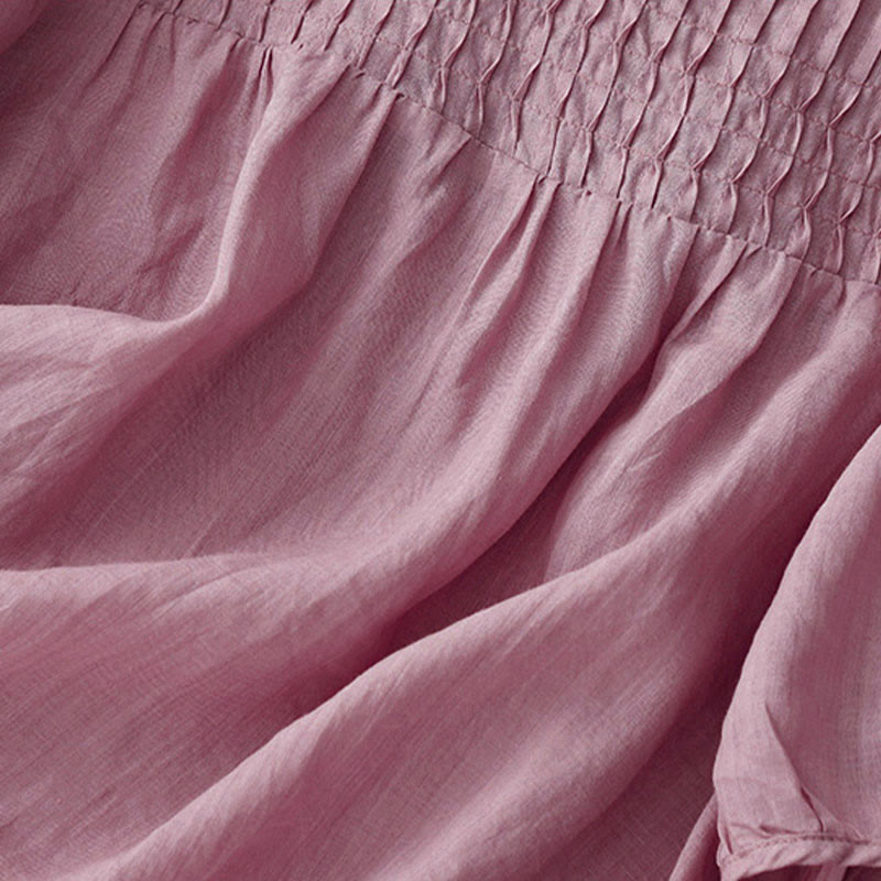 Buddha Stones Casual Plain Loose Women's V-Neck Design Half Sleeve Shirt - image 4