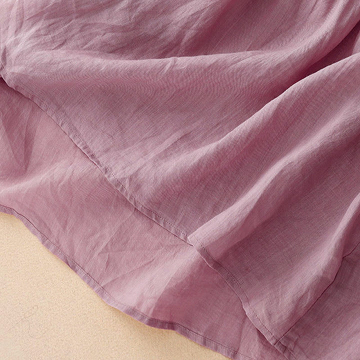 Buddha Stones Casual Plain Loose Women's V-Neck Design Half Sleeve Shirt - image 3