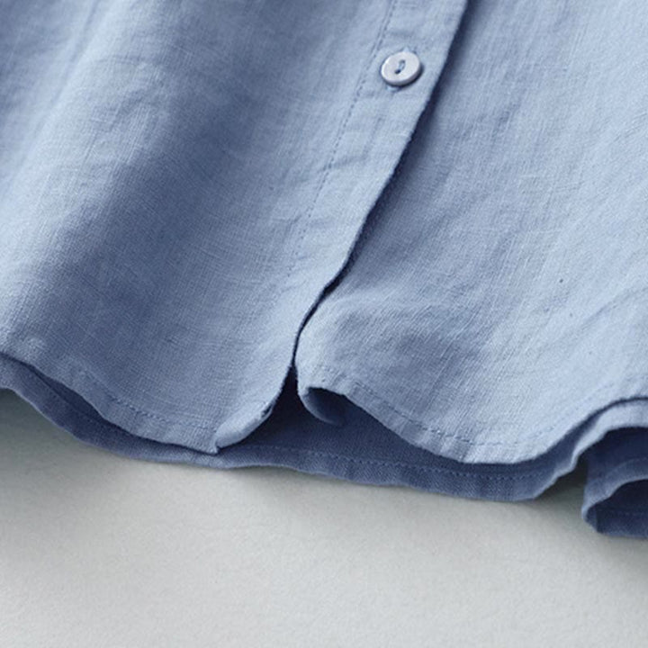Buddha Stones Solid Color Button Three Quarter Sleeve Shirt - image 24