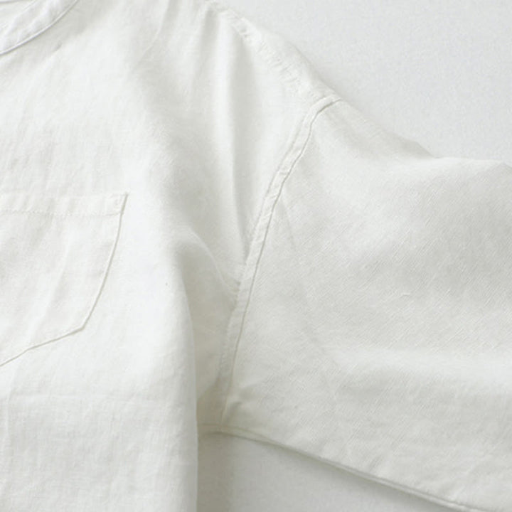 Buddha Stones Solid Color Button Three Quarter Sleeve Shirt - image 30