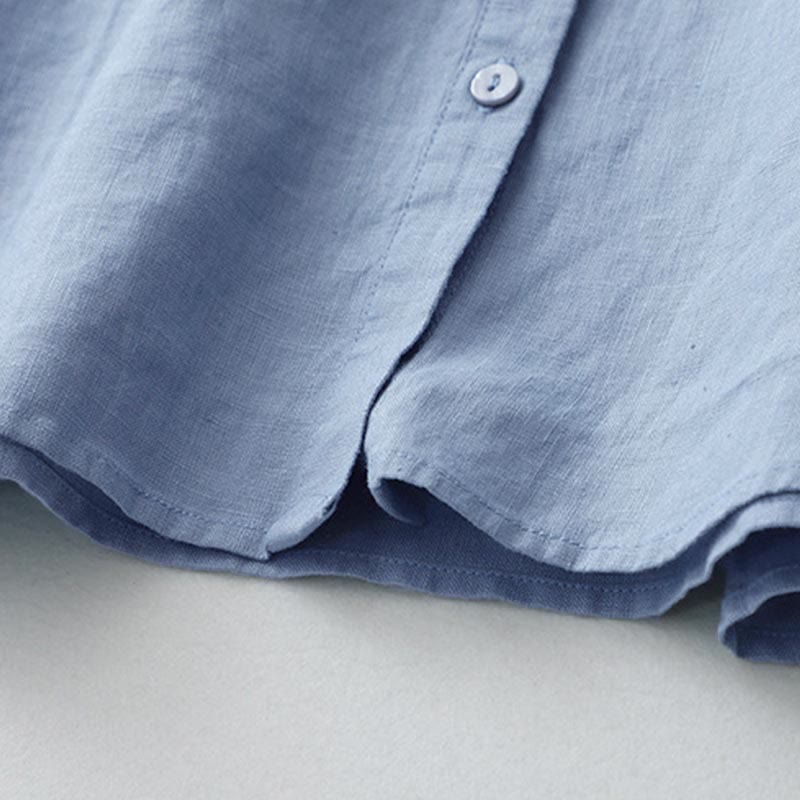 Buddha Stones Solid Color Button Three Quarter Sleeve Shirt - image 23