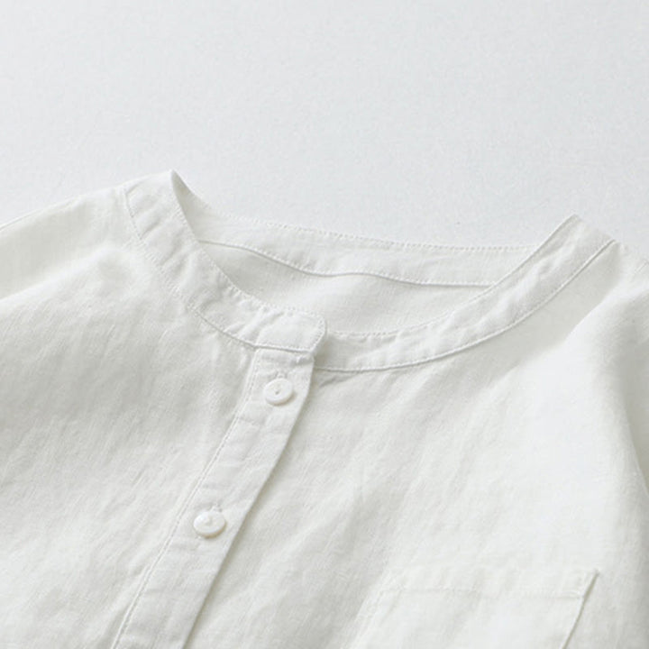 Buddha Stones Solid Color Button Three Quarter Sleeve Shirt - image 32