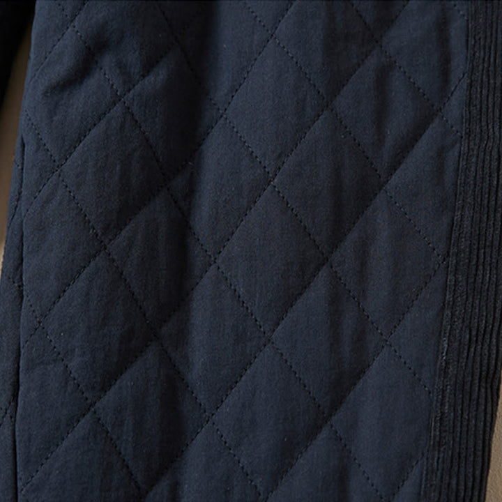 Buddha Stones Diamond Quilted Design Thermal Fleece-Lined Women's Harem Cotton Pants With Pockets - image 6